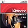 D'Addario EJ12-3D 80/20 Bronze Medium Acoustic Guitar Strings 3-Pack