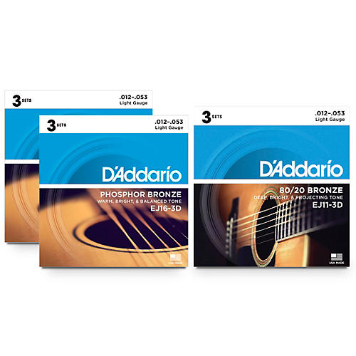 D'Addario EJ16 Phosphor Bronze 6-Pack plus EJ11 Bronze 3-Pack Acoustic Guitar String Set
