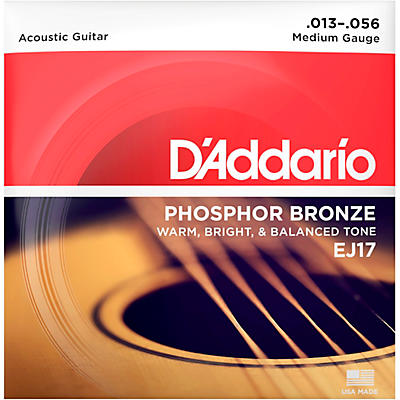 D'Addario EJ17 Phosphor Bronze Acoustic Strings - Medium (13-56)