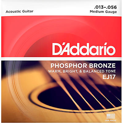 D'Addario EJ17 Phosphor Bronze Medium Acoustic Strings Single-Pack