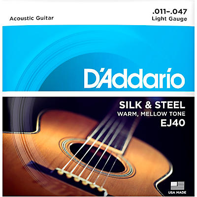 D'Addario EJ40 Silk & Steel Ball-End Acoustic Folk Guitar Strings - (11-47)