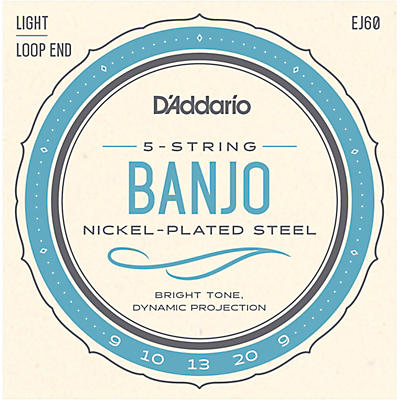 D'Addario EJ60 Nickel 5-String Light Banjo Strings (9-20)