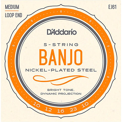 D'Addario EJ61 Nickel 5-String Medium Banjo Strings (10-23)