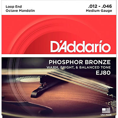 D'Addario EJ80 Octave Mandolin Strings, Medium, 12-46