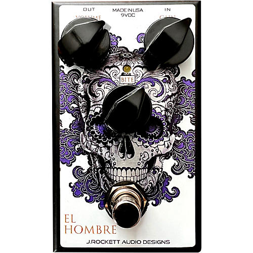 J.Rockett Audio Designs EL Hombre Overdrive Effects Pedal Condition 1 - Mint Silver/Purple/White