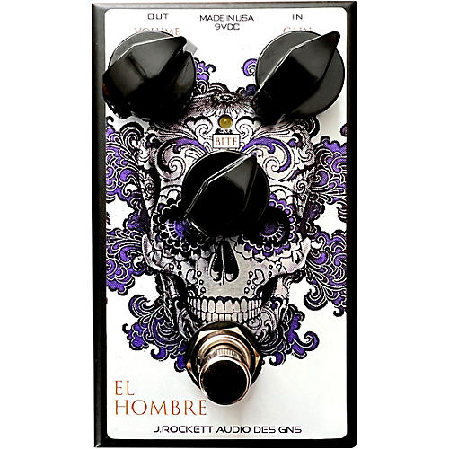 J. Rockett Audio Designs EL Hombre Overdrive Effects Pedal Silver/Purple/White