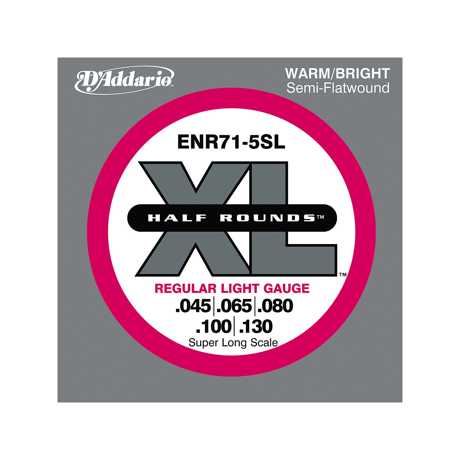 D'Addario ENR715SL Half Rounds Super Long Scale Light 5String Bass