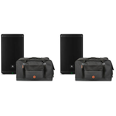 JBL EON712 P12" owered Speaker Pair With Road Runner Bags