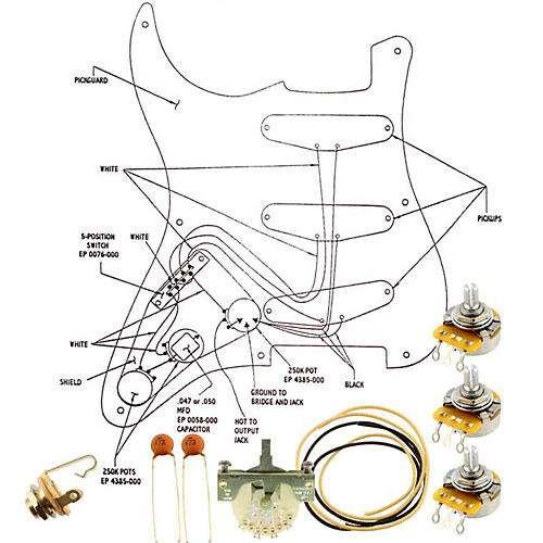 Allparts EP-4120-000 Wiring Kit for Strat