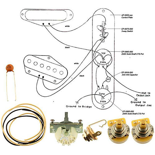 Allparts EP-4131-000 Wiring Kit for Tele Mod