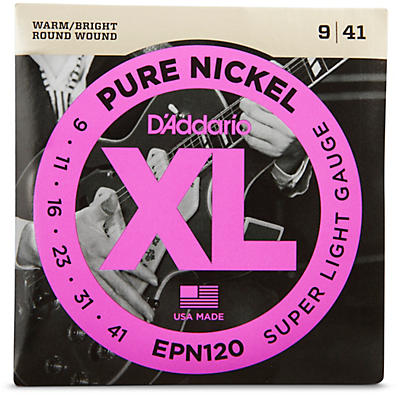 D'Addario EPN120 Pure Nickel Super Light Electric Guitar Strings