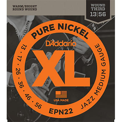 D'Addario EPN22 Pure Nickel Jazz Medium Electric Guitar Strings