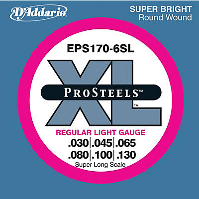 D'Addario EPS170-6SL Pro Steels Regular Light Super Long Scale 6-String Bass Strings