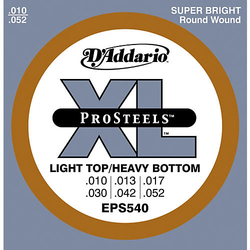 D'Addario EPS540 ProSteels Light Top/Heavy Bottom Electric Guitar Strings