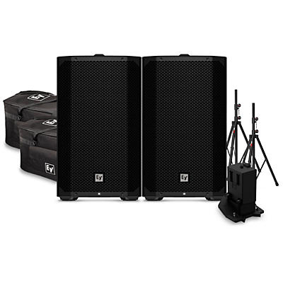 Electro-Voice EVERSE 12 12" 400W Weatherized Battery-Powered Loudspeaker Pair With Extra Battery, Duffel Bags &  Stands