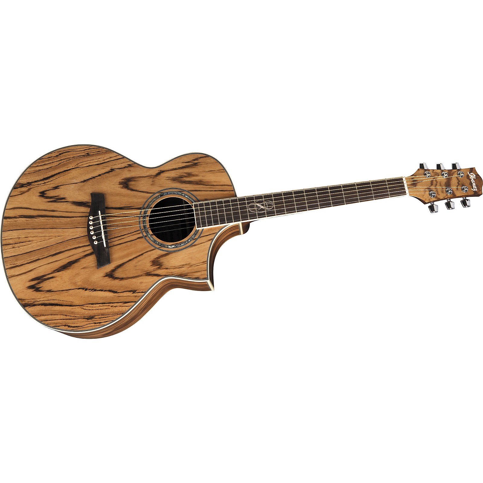 Ibanez Ew20zwe Exotic Wood Series Zebrawood Acoustic Electric Guitar Musicians Friend 