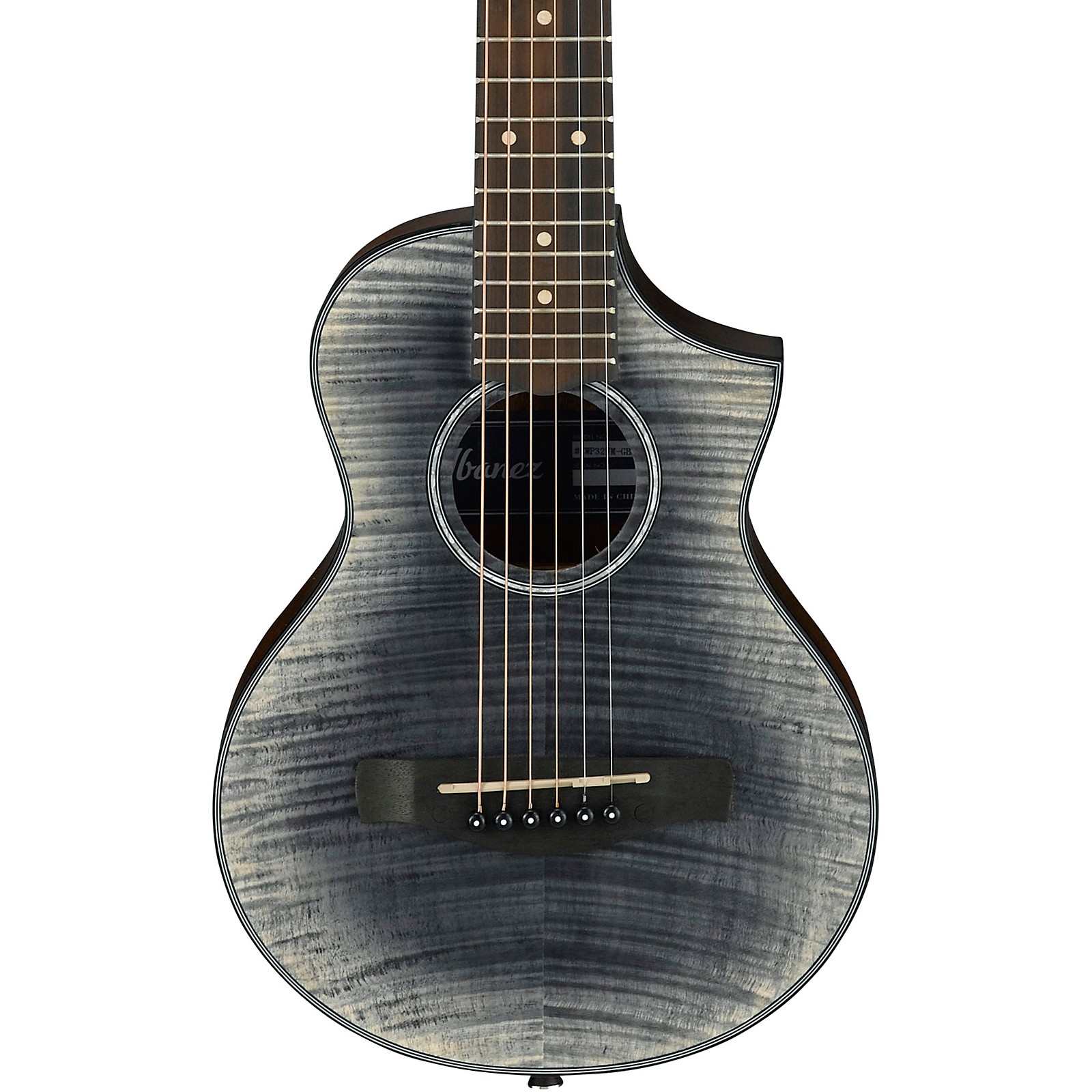 Ibanez EWP32FM Piccolo Acoustic Guitar Transparent Black Sunburst