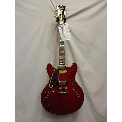 D'Angelico EX-DC/SP Left Handed Electric Guitar Trans Red