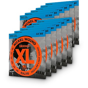 D'Addario EXL110-12P Nickel Wound Light Electric Guitar Strings 12-Pack