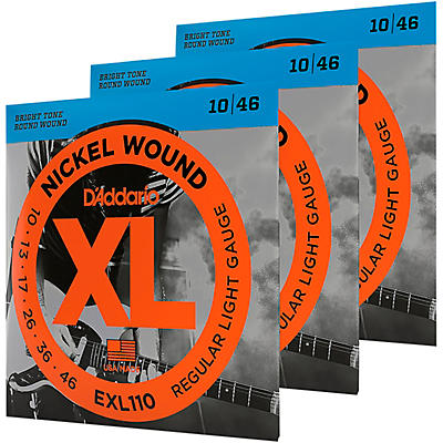 D'Addario EXL110-3DPKS Nickel Wound Electric Guitar Strings 3-Pack With 10 Picks