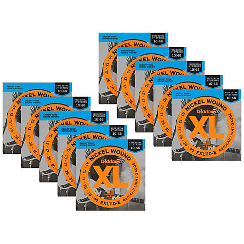 D'Addario EXL110-E Bonus Pack: Light Electric Guitar Strings With 10 Bonus High E Strings (10-46) 10-Pack