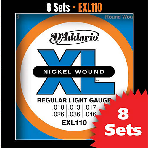 EXL110 Light Nickel Electric Guitar Strings - 8-Pack