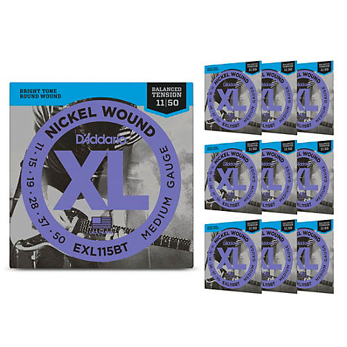 D'Addario EXL115BT Balanced Tension Medium Electric Guitar Strings 10 Pack