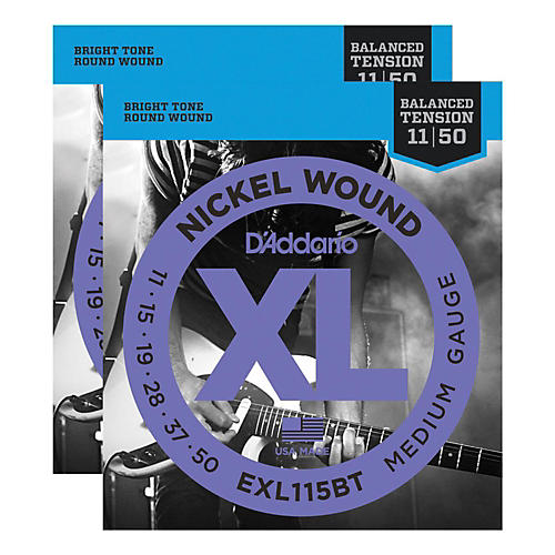 D'Addario EXL115BT Balanced Tension Medium Electric Guitar Strings (2-Pack)