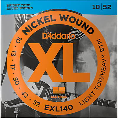 D'Addario EXL140 Nickel Light Top/Heavy Bottom Electric Guitar Strings - (10-52)