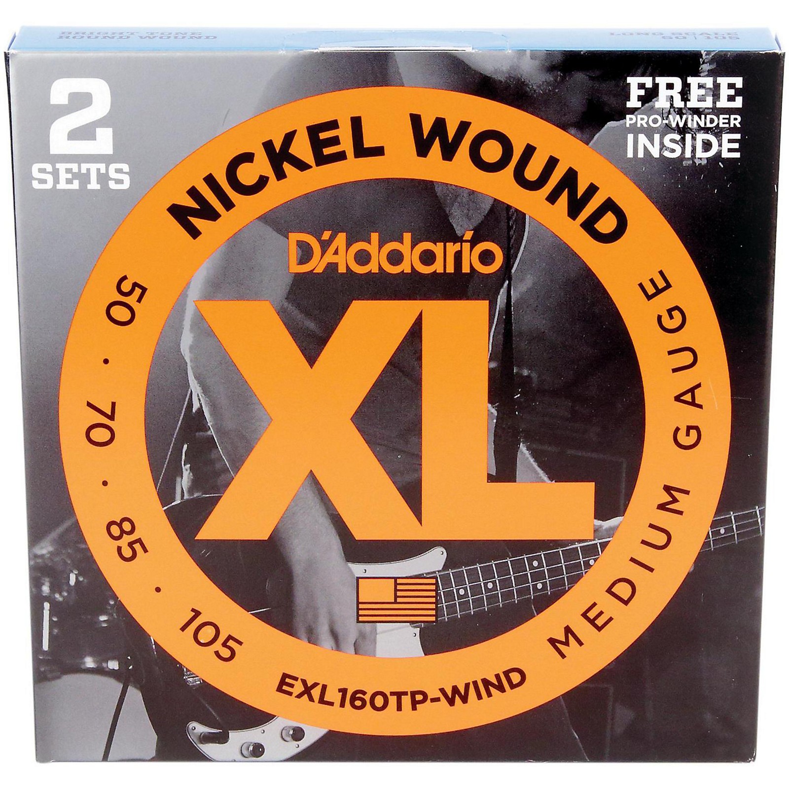 D'Addario EXL160TP Bass Strings Long (50105) 2Pack with FREE Holiday