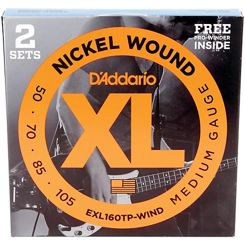 EXL160TP Bass Strings Long (50-105) 2-Pack with FREE Holiday Pro-Winder
