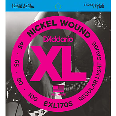 D'Addario EXL170S Light Nickel Wound Short Electric Bass Strings
