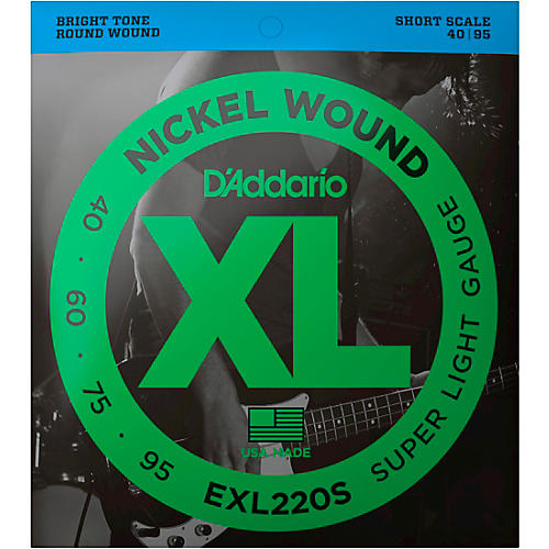 D'Addario EXL220S XL Nickel Super Light Short Scale Electric Bass Strings