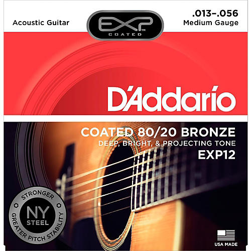 EXP12 Coated 80/20 Bronze Medium Acoustic Guitar Strings