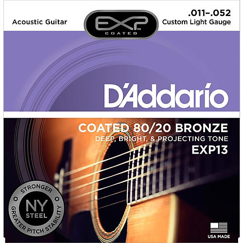 EXP13 Coated 80/20 Bronze Custom Light Acoustic Guitar Strings