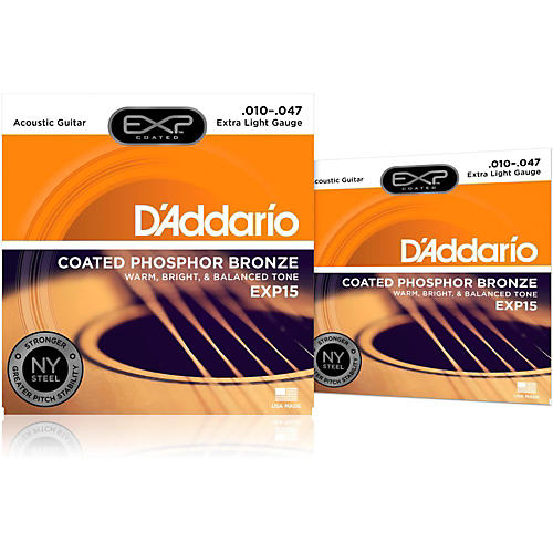 EXP15 Coated Phosphor Bronze Extra Light Acoustic Guitar Strings 2-Pack