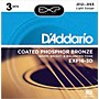 D'Addario EXP16-3D Coated Phosphor Bronze Light Acoustic Guitar Strings 3-Pack