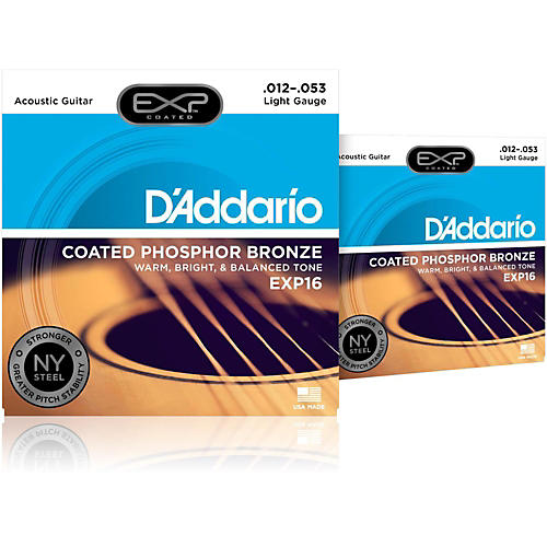 EXP16 Coated Phosphor Bronze Light Acoustic Guitar Strings 2-Pack