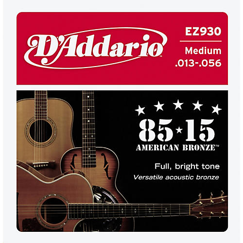 EZ930 85/15 Bronze Medium Acoustic Strings 6-Pack with Peg Winder