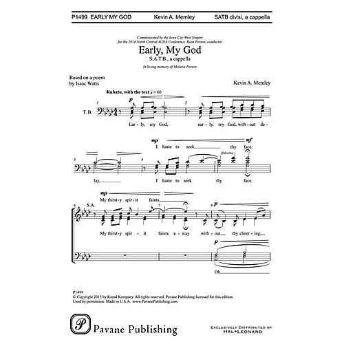 PAVANE Early, My God SATB a cappella composed by Kevin Memley