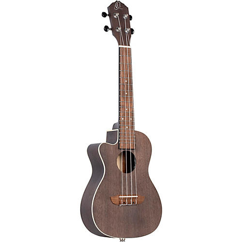 Ortega Earth Series RUCOAL-CE-L Left-Handed Acoustic Electric Concert Ukulele Condition 1 - Mint Coal Black