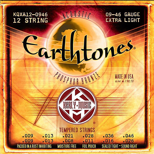 Earthtones Phosphor Bronze 12-String Acoustic Guitar Strings - Extra Light 9-46