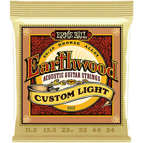 Ernie Ball Earthwood 80/20 Custom Light Bronze Acoustic Guitar Strings 11.5-54