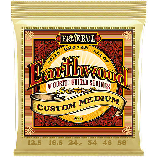 Ernie Ball Earthwood 80/20 Custom Medium Bronze Acoustic Guitar Strings 12.5-56