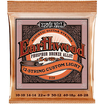 Ernie Ball Earthwood Custom Light Phosphor Bronze 12-String Acoustic Guitar Strings 10-48