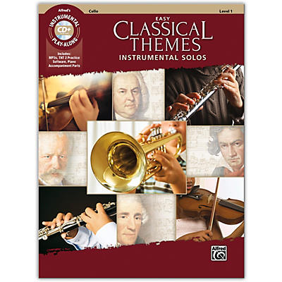 Alfred Easy Classical Themes Instrumental Solos Cello Book & CD Level 1