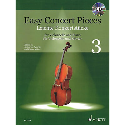 Schott Easy Concert Pieces - Volume 3 (Cello and Piano) String Series Softcover with CD