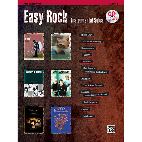 Alfred Easy Rock Instrumental Solos Level 1 Alto Sax Book & CD
