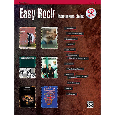Alfred Easy Rock Instrumental Solos Level 1 Trombone Book & CD