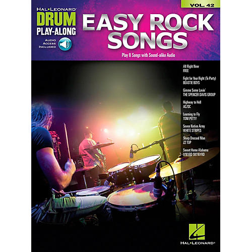 Hal Leonard Easy Rock Songs - Drum Play-Along Volume 42 Book/Audio Online
